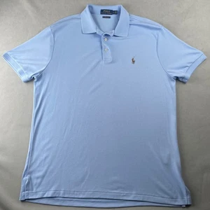 Polo Ralph Lauren Shirt Mens L Lt Blue Brown Pony Custom Slim Fit Casual Bright - Picture 1 of 7
