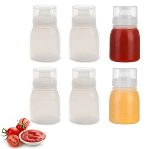 6 Pcs Squeeze Bottles for Sauces, Reusable Condiment Squeeze Bottles, 5 Nozzl... - Picture 1 of 7