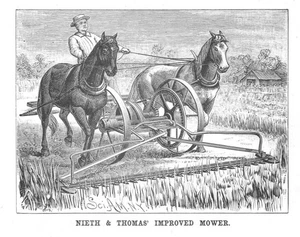 Farm Machinery - Agriculture - Nieth & Thomas" Improved Mower - More - 1887 - Picture 1 of 6