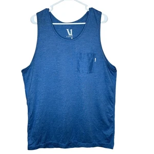 Vuori Men's Tradewind Performance Size L Tank Top Stretch Blue Pocket Athletic - Picture 1 of 7