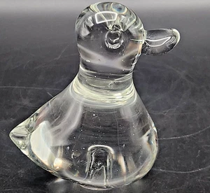 Klarglas Gummi Ente Figur - mundgeblasen Briefbeschwerer, 4" Vintage Ente - Bild 1 von 6