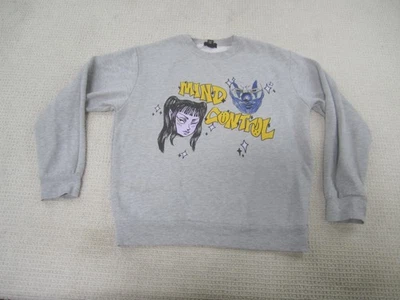 Forever 21 Sudadera Para Hombre Gris Medio Control Mental Gráfico Pullover Cuello Redondo Foto 1 de 4