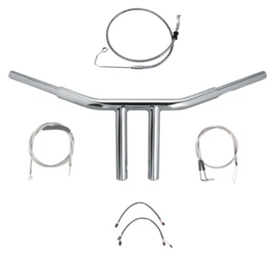 1 1/4" Chrome 8" Chopper T Handlebar Kit 2011-2015 Harley Softail w/ABS - Image 1 of 2