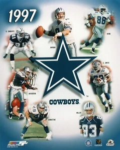 1997 Dallas Cowboys Photo File 8x10 Composite Photo Ailman, Smith, Sanders - Picture 1 of 1
