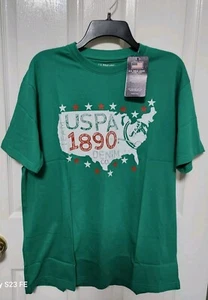 Mens US Polo Assn T Shirt Size XXL 100% Cotton Short Sleeve Green New - Picture 1 of 3