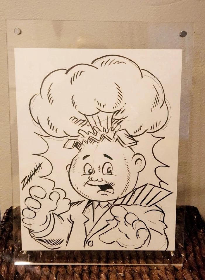 ADAM BOMB SIGNED SKETCH BY JEFF ZAPATA HAND DRAWN FULL PAGE SIZE VERY RARE! GPK  - Image 1 of 1