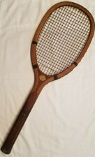 N.J. Magnan Antique Flat Top Pacific Wood Tennis Racket Racquet N Attleborro, MA