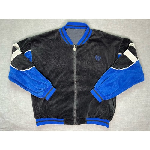 Giacca Vintage Givenchy Activewear Cerniera Intera Reversibile Velluto XL