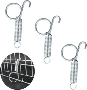 4Pcs 75Mm Metal Finger Spring Latch Hook, One-Handed Cage Door Spring Hooks, Lar - Picture 1 of 12