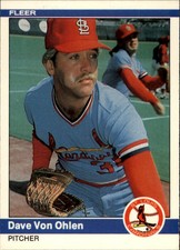 1984 Fleer St. Louis Cardinals Baseball Card #340 Dave Von Ohlen