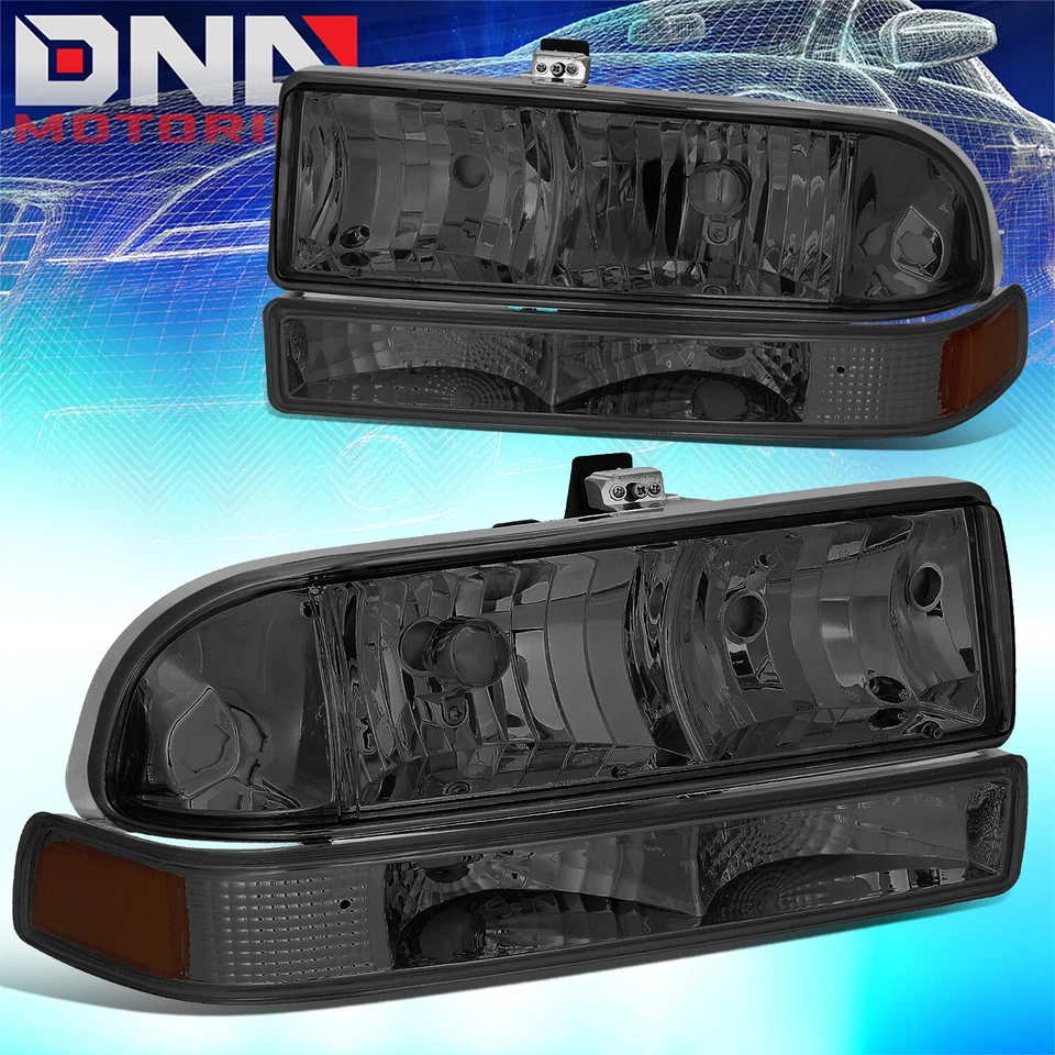 PARA CHEVY S10/BLAZER 1998-2004 FARO AHUMADO/ÁMBAR + LUZ DE SEÑAL DE PARACHOQUES Foto 1 de 4