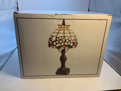 Rose Flower Style Tiffany Table Lamp Stained Glass Desk Light for Home Decor NOB - Image 1 of 4