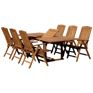 ECHT TEAK Gartengarnitur Gartenset Ausziehtisch 240cm + 6 Hochlehner TOBAGO Holz - Bild 1 von 8