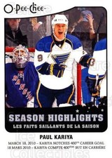 2010-11 O-Pee-Chee Season Highlights #5 Paul Kariya