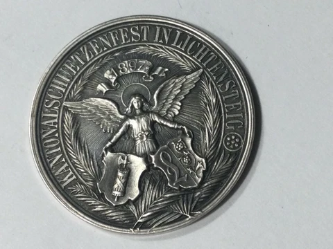 1897 Swiss silver shooting coin Lichtensteig, very rare Cover
