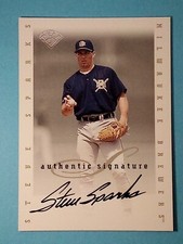 1996 Leaf Signature Series Extended AUTO Steve Sparks Milwaukee Brewers ⚾