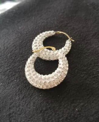 Kay Jewelers® 14k yellow gold Crystal puffy hoop Earrings $299 - Image 1 of 4