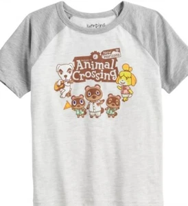 ANIMAL Crossing Shirt Boys 7 NEW Animal Crossing T-Shirt Raglan Sleeves NWT - Picture 1 of 5