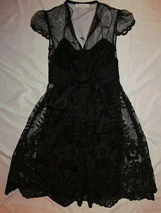 KAY UNGER Spitze Babypuppe GOTHIC LOLITA viktorianisch bestickt Etuikleid 2 NEU  - Bild 1 von 11