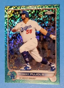 Albert Pujols 2022 Topps Chrome Aqua Speckle Refractor /199 SP Card #84 Dodgers - Picture 1 of 6