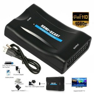 HDMI To SCART Composite 1080P Video Scaler Converter Audio Adapter For DVD TV