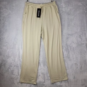 Womens Yoga Pants XL Beige Elastic Waist Loose Workout Dibaolong - Picture 1 of 10