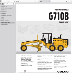 Volvo G710B Motor Grader Service Repair Manual Parts Catalog Construction PDF - Picture 1 of 3