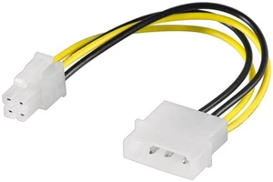 4 PIN Molex Mainboard Stromkabel Adapter 4-Pin IDE Strom ATX P4 Power 0,16 m 12V - Afbeelding 1 van 1