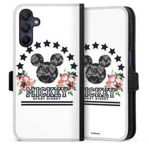Flip Case Tasche Hülle für Samsung Galaxy A15 - Mickey Mouse - College Flowers - Bild 1 von 1