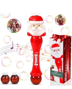 Christmas Bubble Wand Toy for Kids, Musical & Light Up Automatic Bubble Red - Picture 1 of 6