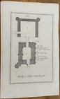 ANTIQUE PRINT CASTER (OR FOLSTOF) CASTLE NORFOLK  PLAN 1760 PUB HOGG