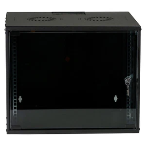 19" Wandgehäuse Netzwerkschrank Wandschrank unmontiert 9HE Tiefe 450mm schwarz - Photo 1/13