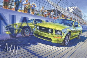 FORD MUSTANG GT ART LEGEND LIME GOLD 1967 1968 2005 40TH YEAR NASHVILLE SPEEDWAY - Picture 1 of 4