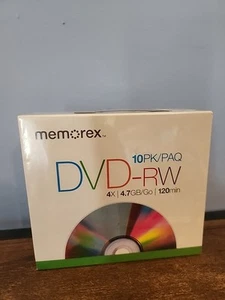 Memorex 10 PK/PAQ DVD+RW 4X 4.7 GB 120 min in Slim Clear Case - Bild 1 von 3