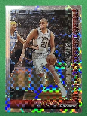 2005-06 Bowman Draft Picks & Prospects - Tim Duncan #21 Chrome XFractor /150 HOF - Image 1 of 4