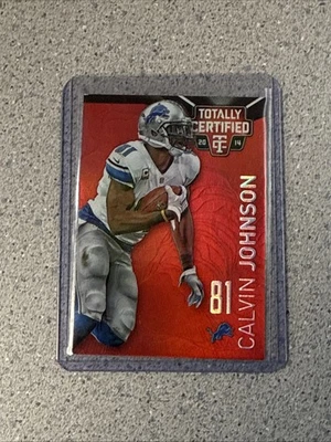 2014 Totally Certified Calvin Johnson Mirror Platinum Red /25 SSP - Image 1 of 4