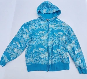 Felpa con cappuccio Southpole ragazzo 16-18 blu stampa all over zip grafica streetwear - Foto 1 di 8