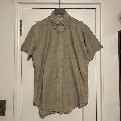 Camisa de Vestir De Colección Años 60 Sanforizada Rockabilly Marrón K-Mart Hecha en Japón M Hombres 15 Foto 1 de 2