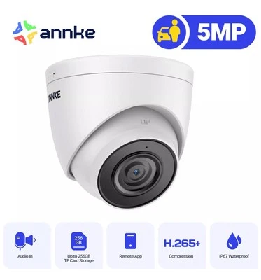 ANNKE HD 5MP POE CCTV Telecamera IP Audio in 3K Torretta di Sicurezza Registrazione 24/7 2,8mm