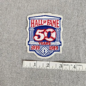 Vintage 3.5" x 3" Patches Patch Rectangle Baseball Hall Of Fame 50 Years 1989 - Picture 1 of 2