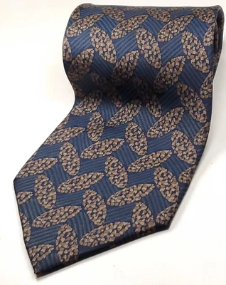 VALENTINO Vintage Handmade in ITALY 100% Silk Tie Men's Blue Brown Necktie NEW - Image 1 of 3