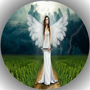 Ostia per torta compleanno festa immagine torta fondente cialda angelo P8 - Foto 1 di 1