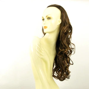 DT Half wig HairPiece long wavy chocolate clear poly mesh copper 25.6 :15/627c - Picture 1 of 7