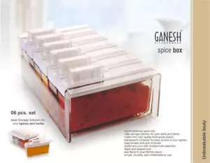 Gewürzgewürzbox Shaker Set Kunststoff transparent 6-teilig Kräuter & Gewürzshaker Glas - Bild 1 von 11