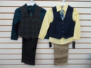 Boys Van Heusen $50 4pc Yellow Vest Suits Sizes 5 & 6 - Picture 1 of 10