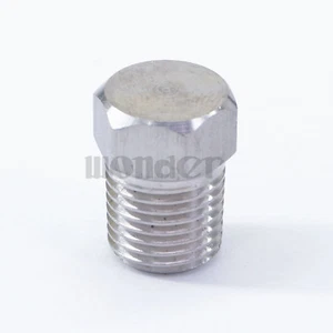 1/4" BSPT male End Cap 304 stainless steel Countersunk Plug hex head - Picture 1 of 5