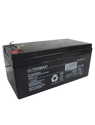 ULTRAMAX 12v 3.3Ah (2.8Ah) sellado batería recargable seguridad y alarma de intruso