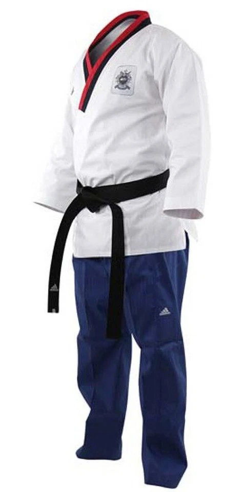 adidas Poomsae Taekwondoanzug Jungs Weiß/Licht Blau - Bild 1 von 1