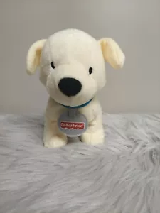 Fisher Price Yellow Dog Plush Stuffed Animal with Fisher Price Collar - Picture 1 of 3