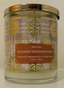 BATH & BODY WORKS WHITE BARN SUGARED SNICKERDOODLE 1 WICK 8 OZ CANDLE--REDUCED - Picture 1 of 4